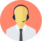 icon of man in tie with headset